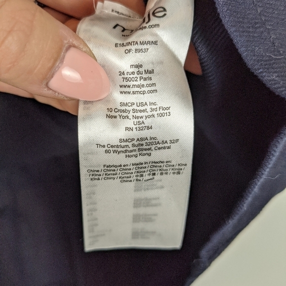 Maje jinta dark navy zip front buckle skirt black with gold - Picture 13 of 15